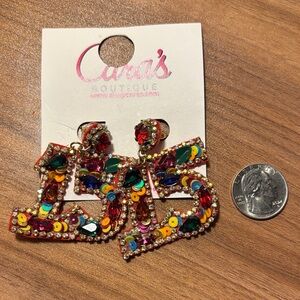 Multicolor Sequin “15” Earrings